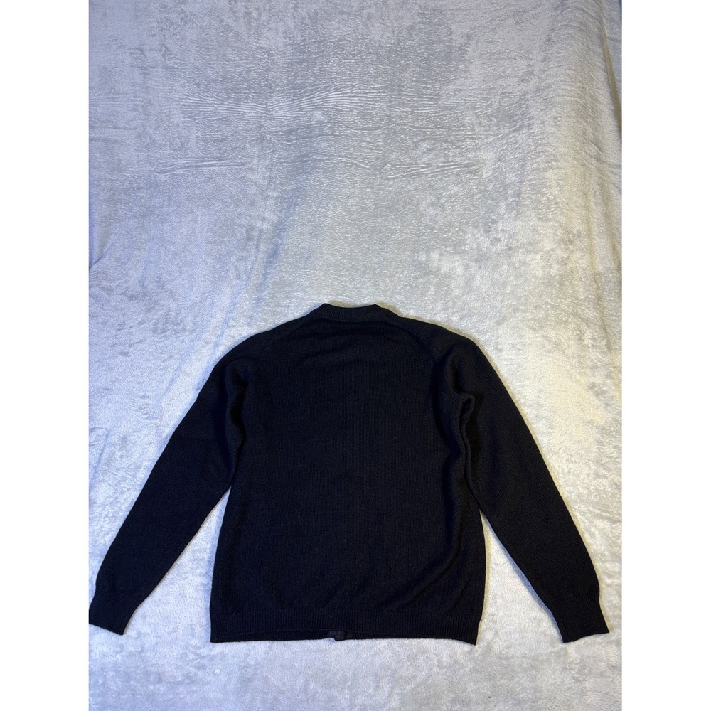 Ballantyne Sweater Vintage Womens Black Crew Neck Long Sleeve Gold Buttons - Picture 5 of 8